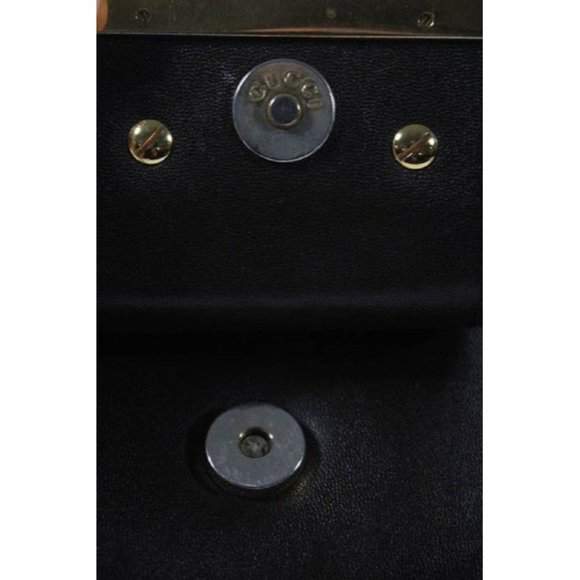 Gucci Vintage Dark Brown Leather Satchel with Gold Square G Tote Closure - Picture 7 of 12